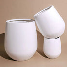 Fiber Clay Pot - Round White, Beige, Dark Gray - Plant Studio LLC