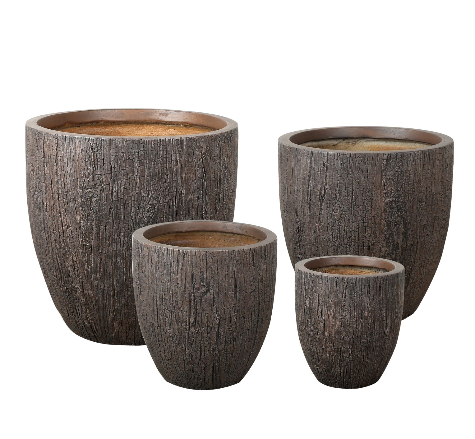 Rustic Fiber Clay Pot - Old Wood - Plant Studio LLC