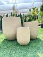 Fiber Clay Pot - Round White, Beige, Dark Gray - Plant Studio LLC